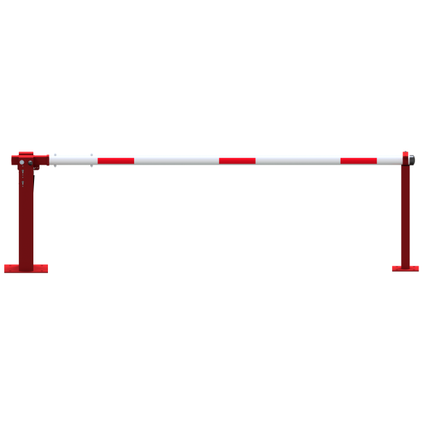 Manual barrier | with pneumatic spring | and fixed pole support | clear width: 3000 mm | with double profile cylinder lock on the main support